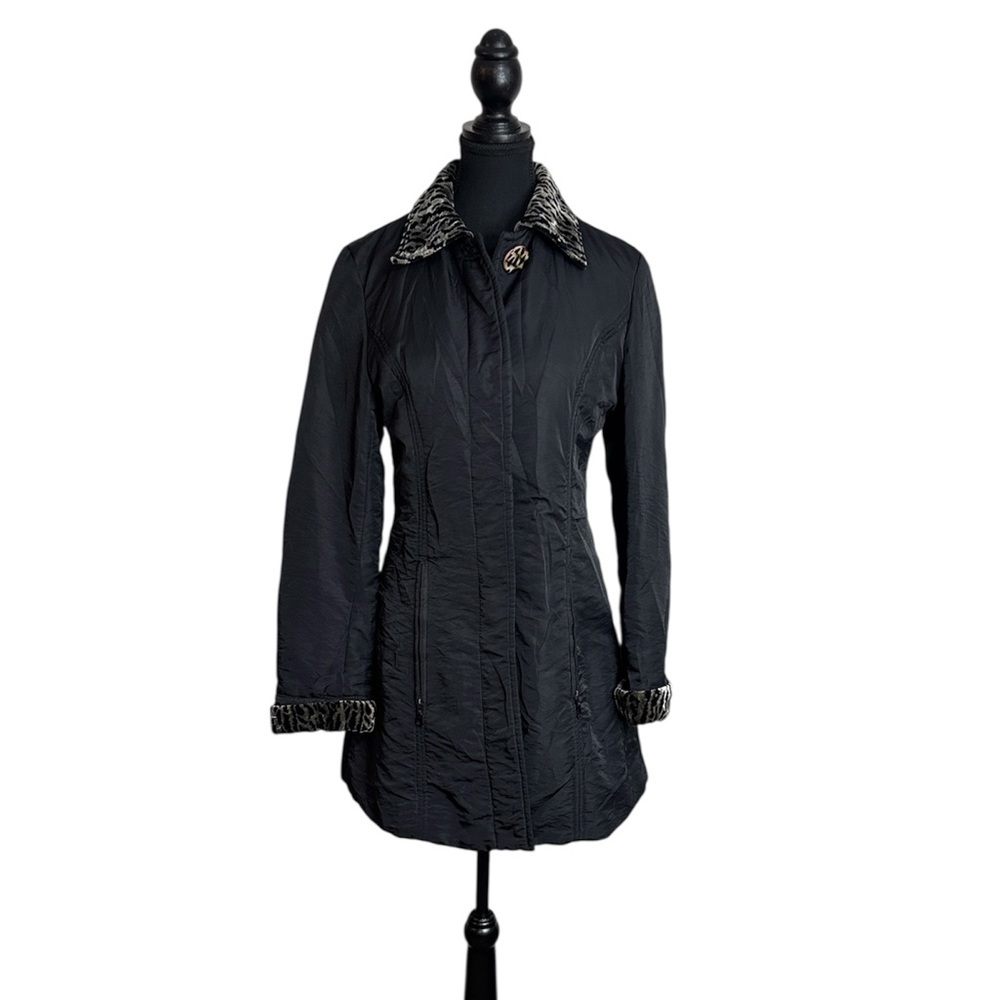 Bingxener Black Fashion Jacket Women’s S-M Animal Print